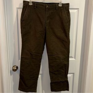 LL Bean Men’s Pants Green Cotton Chino Twill Standard Fit 298253 size 38x32